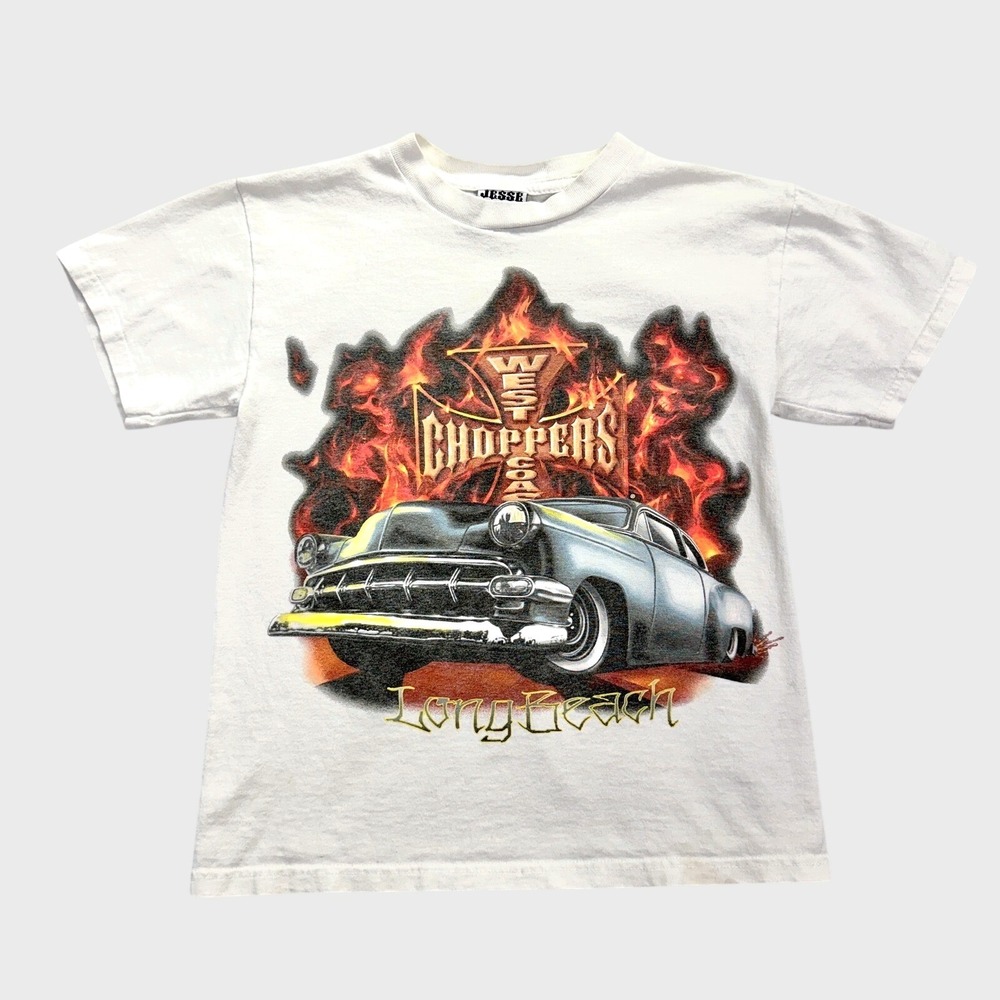 West Coast Choppers Jesse Who? T Shirt Women's S White Y2K Biker Long Beach Car